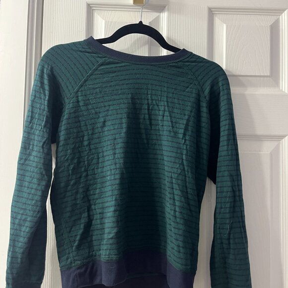 Marine Layer Atkins Reversible Raglan Crewneck Sweater - Polka Dot and Stripe - Picture 8 of 10